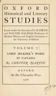 Cover of: Lord Selkirk's work in Canada. by Chester Martin