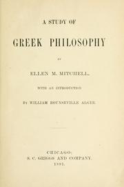 Cover of: A study of Greek philosophy