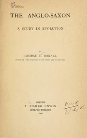 Cover of: Anglo-Saxon: a study in evolution.