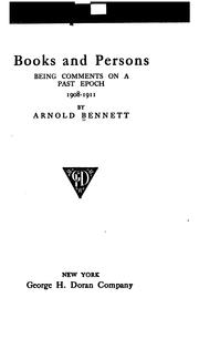 Cover of: Books and persons by Arnold Bennett