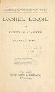 Cover of: Daniel Boone: pioneer of Kentucky