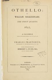 Cover of: Othello, the first quarto, 1622. by William Shakespeare