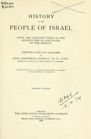 Cover of: History of the people of Israel by Carl Heinrich Cornill