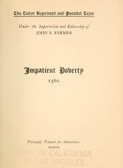 Cover of: Impatient Poverty, 1560. by 