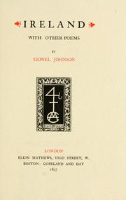 Cover of: Ireland, with other poems. by Lionel Pigot Johnson