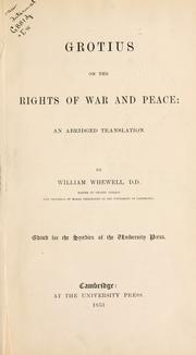 Cover of: On the rights of war and peace