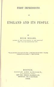 Cover of: First impressions of England and its people. by Hugh Miller