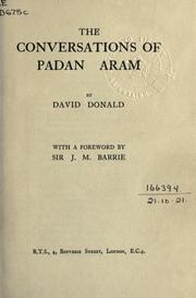 Cover of: The conversations of Padan Aram by David Donald - undifferentiated