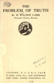 Cover of: The problem of truth. by Herbert Wildon Carr