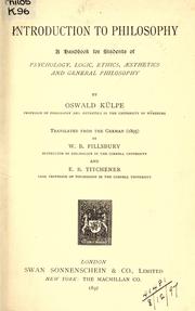 Cover of: Introduction to philosophy