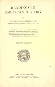 Cover of: Readings in American history by Muzzey, David Saville