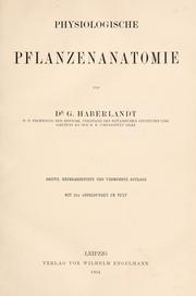Cover of: Physiologische pflanzenanatomie