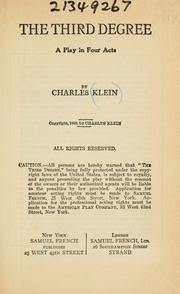 Cover of: The third degree by Klein, Charles