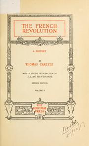 Cover of: The  French Revolution by Thomas Carlyle