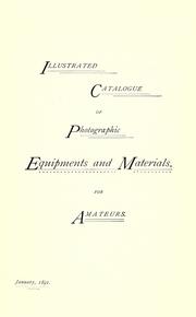 Cover of: Illustrated catalogue of photographic equipments and materials for amateurs