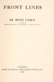 Cover of: Front lines by Boyd Cable