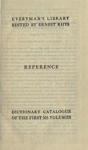 Cover of: Dictionary catalogue of the first 505 volumes of Everyman's library. by Arranged & annotated by Isabella M. Cooper ... & Margaret A. McVety.
