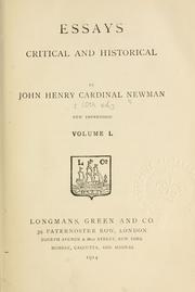 Cover of: Essays  critical and historical