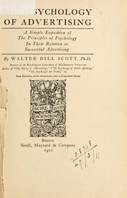 Cover of: The psychology of advertising by Walter Dill Scott