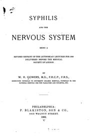 Cover of: Syphilis and the nervous system by W. R. Gowers