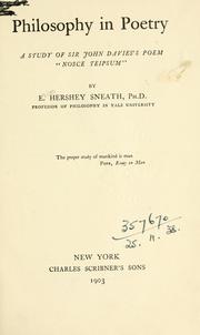 Cover of: Philosophy in poetry by Sneath, Elias Hershey