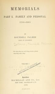 Memorials by Roundell Palmer