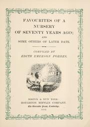 Favourites of a nursery of seventy years ago by Edith Emerson Forbes