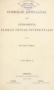 Cover of: Symbolae Antillanae, seu, Fundamenta florae Indiae Occidentalis