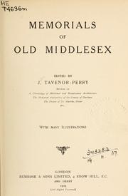 Cover of: Memorials of old Middlesex.