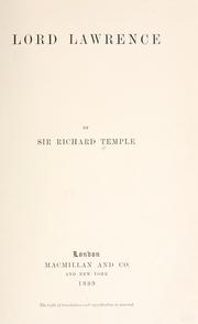 Cover of: Lord Lawrence by Sir Richard Temple