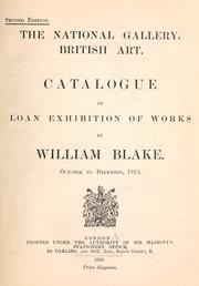Cover of: Catalogue of loan exhibition of works by William Blake