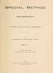 Cover of: Special method in geography for third and fourth grades