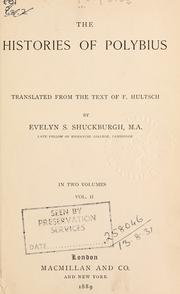 Cover of: The histories of Polybius.: Translated from the text of F. Hultsch by Evelyn S. Shuckburgh.