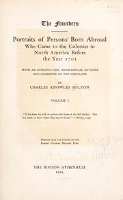 Cover of: The founders by Bolton, Charles Knowles