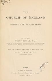 Cover of: The Church of England before the Reformation by Dyson Hague