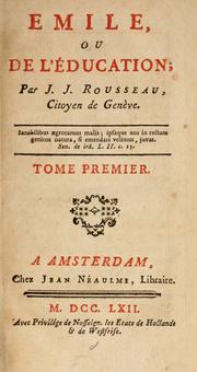 Cover of: Émile, ou, De l'éducation by Jean-Jacques Rousseau