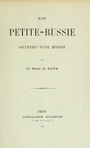 Cover of: En Petite-Russie: souvenirs d'une mission