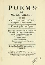 Cover of: Poems, both English and Latin. by John Milton