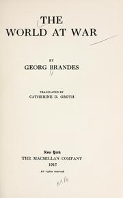 Cover of: The world at war by Georg Morris Cohen Brandes