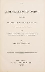 Cover of: Bills of mortality, 1810-1849, city of Boston with an essay on the vital statistics of Boston from 1810 to 1841.