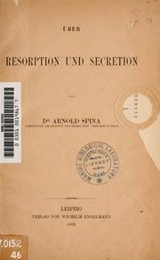 Cover of: Ueber Resorption und Secretion.