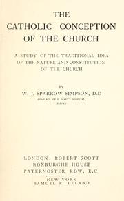 Cover of: The catholic conception of the church by W. J. Sparrow-Simpson