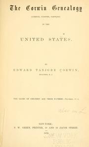 Cover of: Corwin genealogy (Curwin, Curwen, Corwine) in the United States.