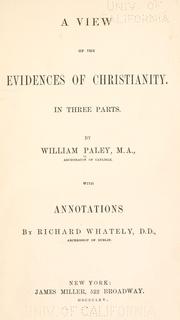 Cover of: View of the evidences of Christianity by William Paley