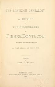 Cover of: The Bontecou genealogy. by John Emery Morris, John Emery Morris