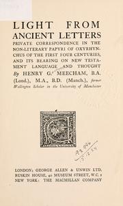 Cover of: Light from ancient letters by Henry George Meecham