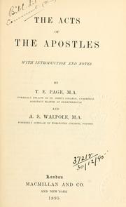 Cover of: The Acts of the Apostles in the Revised Version by A. W. F. Blunt