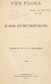 Cover of: The flora of St. Croix and the Virgin Islands