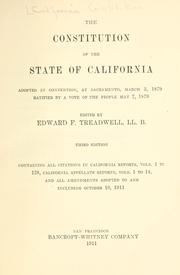 Cover of: The Constitution of the state of California by California.