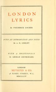 Cover of: London lyrics by Frederick Locker-Lampson